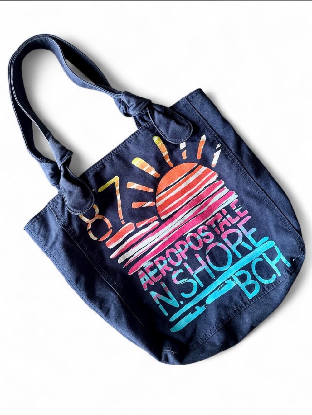 vintage y2k aeropostale n shore bch canvas tote bag